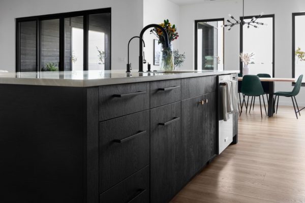Modern black kitchen cabinets