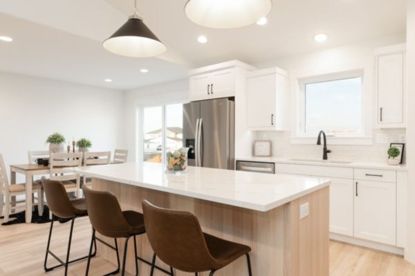 Elegant white kitchen island
